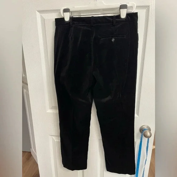 Chaps Petite Womens Pants Size 12P Black Velvet Straight Leg Casual Mid Rise - Picture 5 of 6